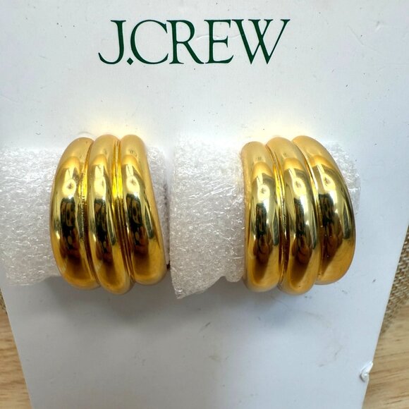 J.Crew Gold-Tone Chunky Hoop Earrings - Picture 1 of 9